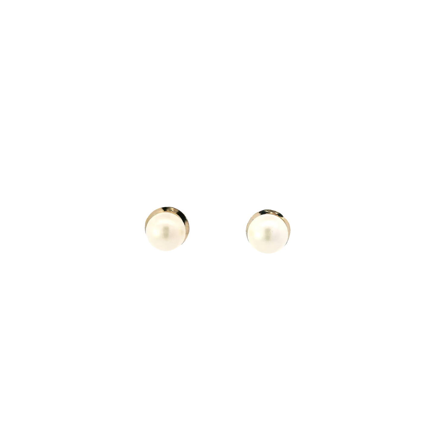 14K Yellow Gold Pearl Stud Earring