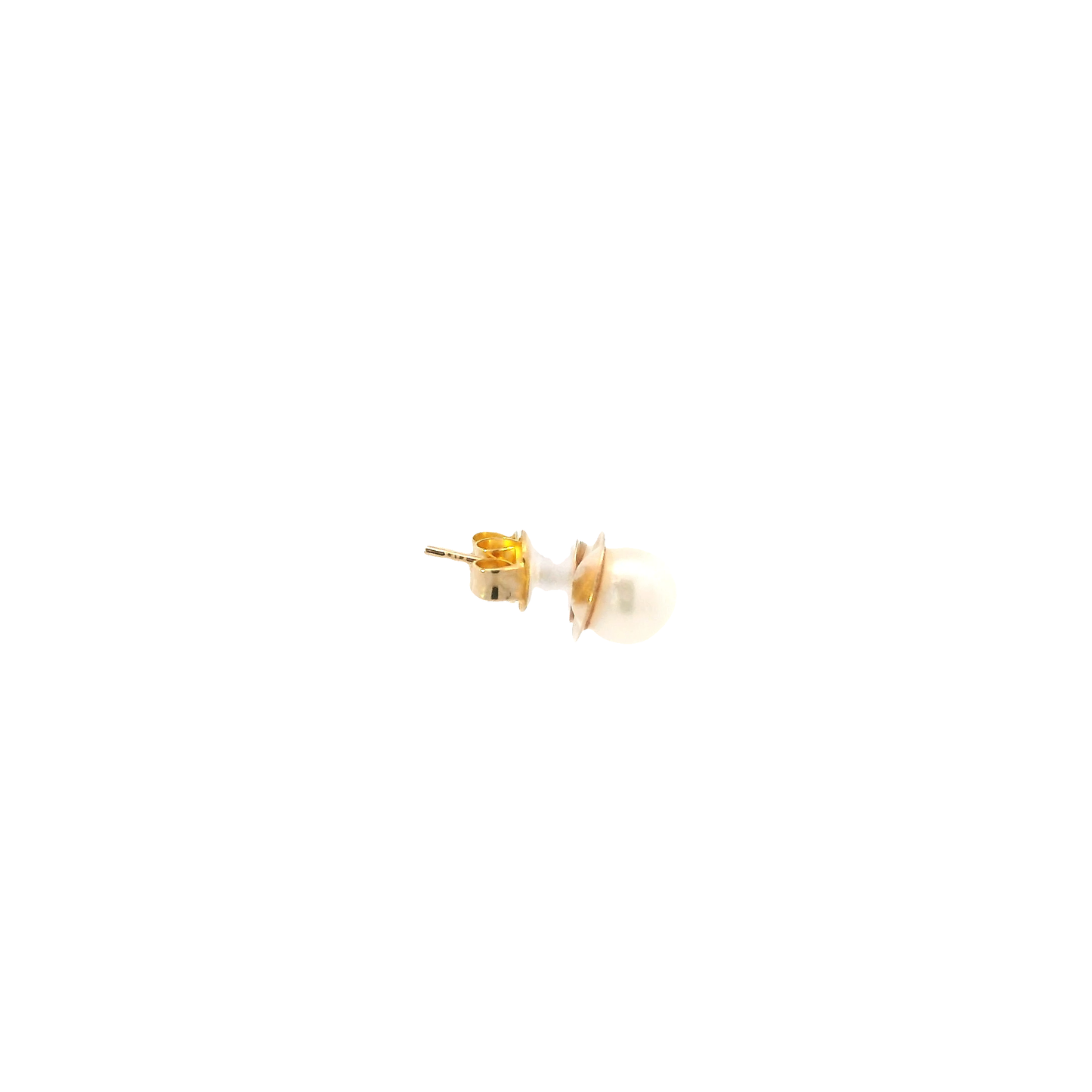 14K Yellow Gold Pearl Stud Earring