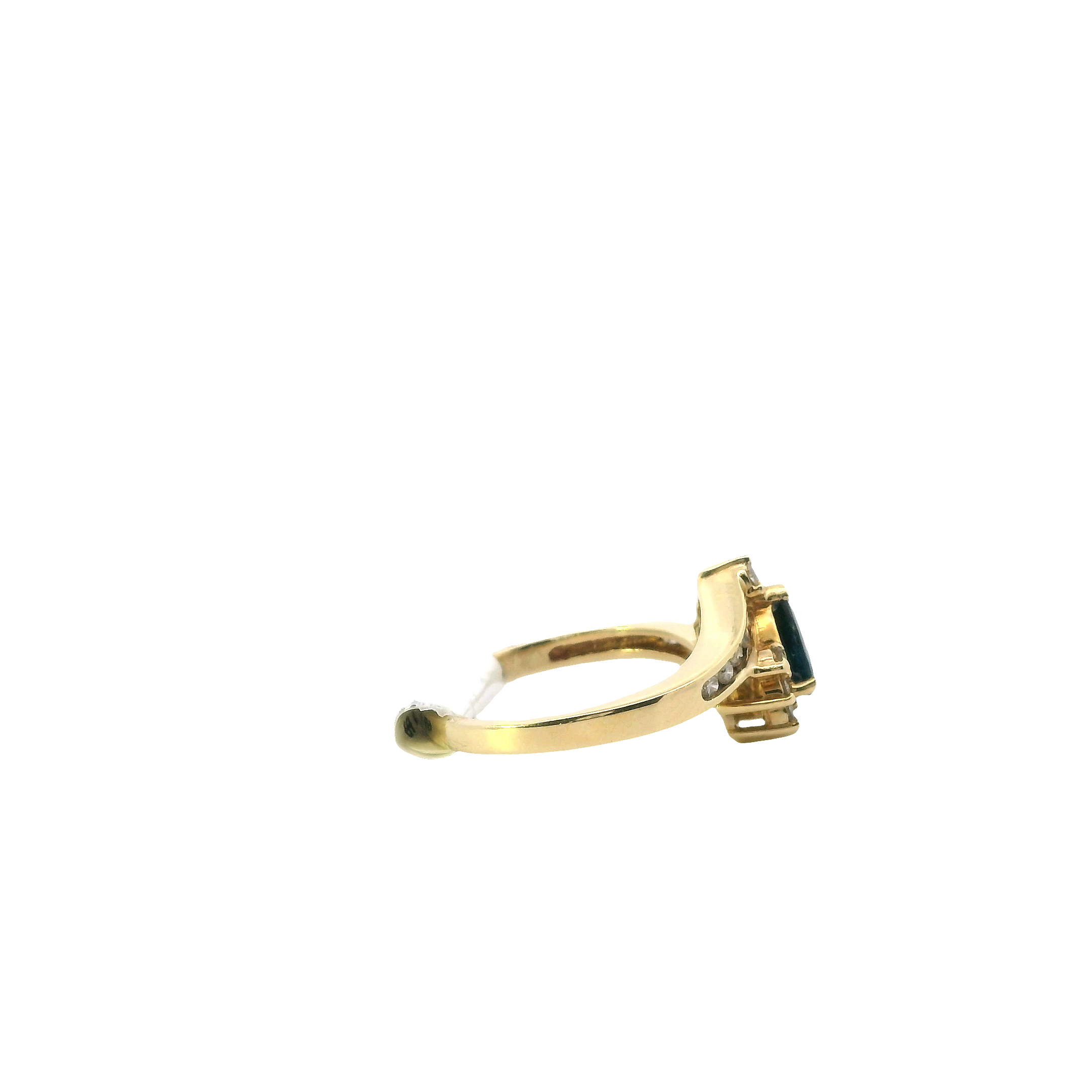 14K Yellow Gold Sapphire & Diamond Women's Ring -0.29ct