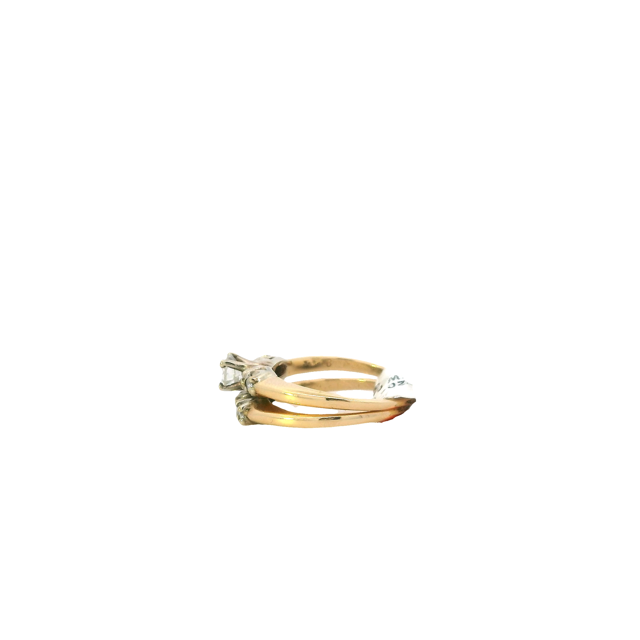 14K Yellow Gold Diamond Women's Engagement & Wedding Ring Set -0.43ct