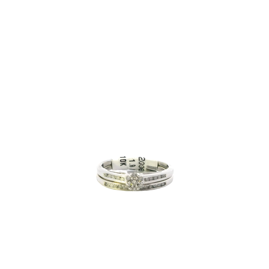10K White Gold Diamond Women's Engagement & Wedding Ring Set -0.25ct