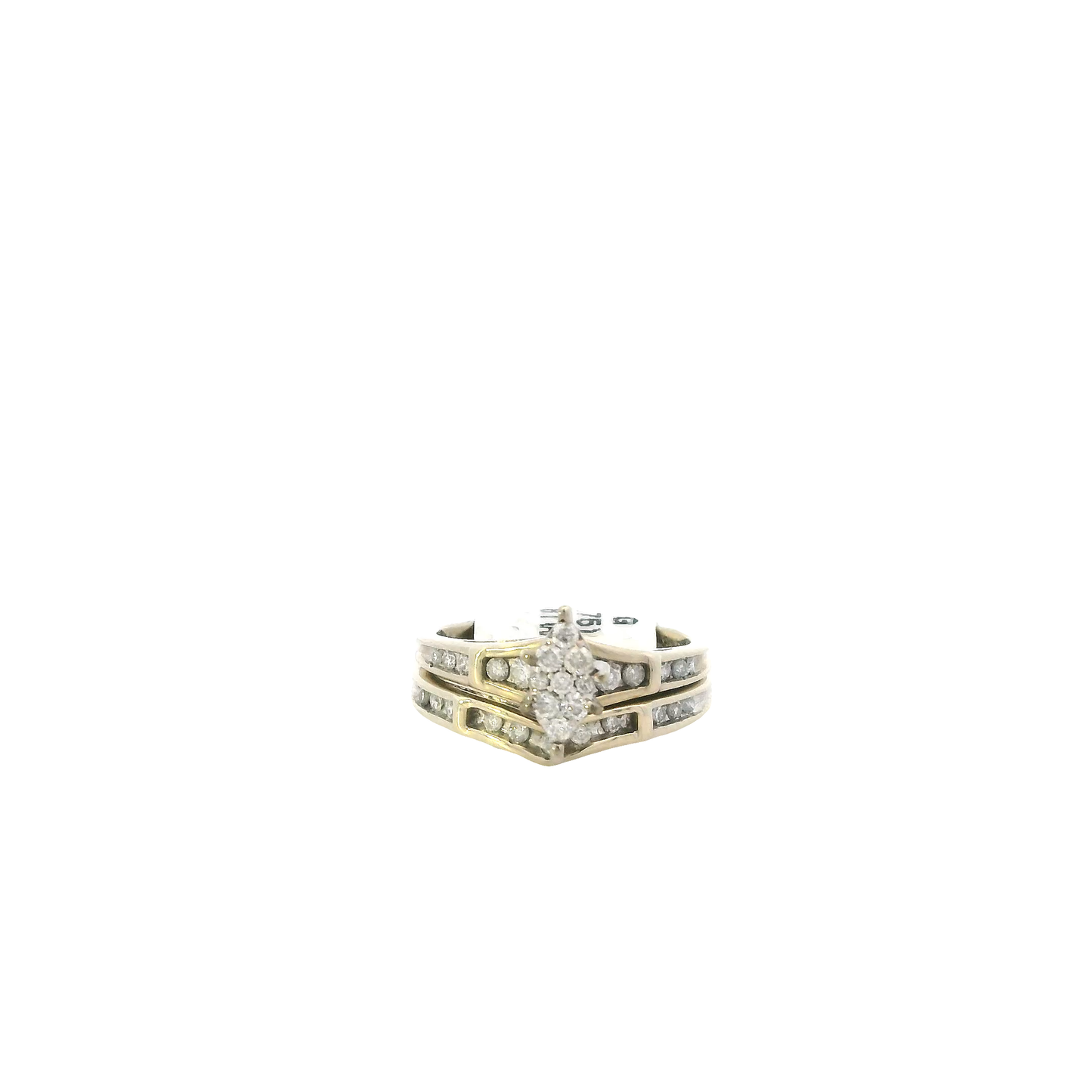 10K White Gold Diamond Women's Engagement & Wedding Ring Set  -0.58ct