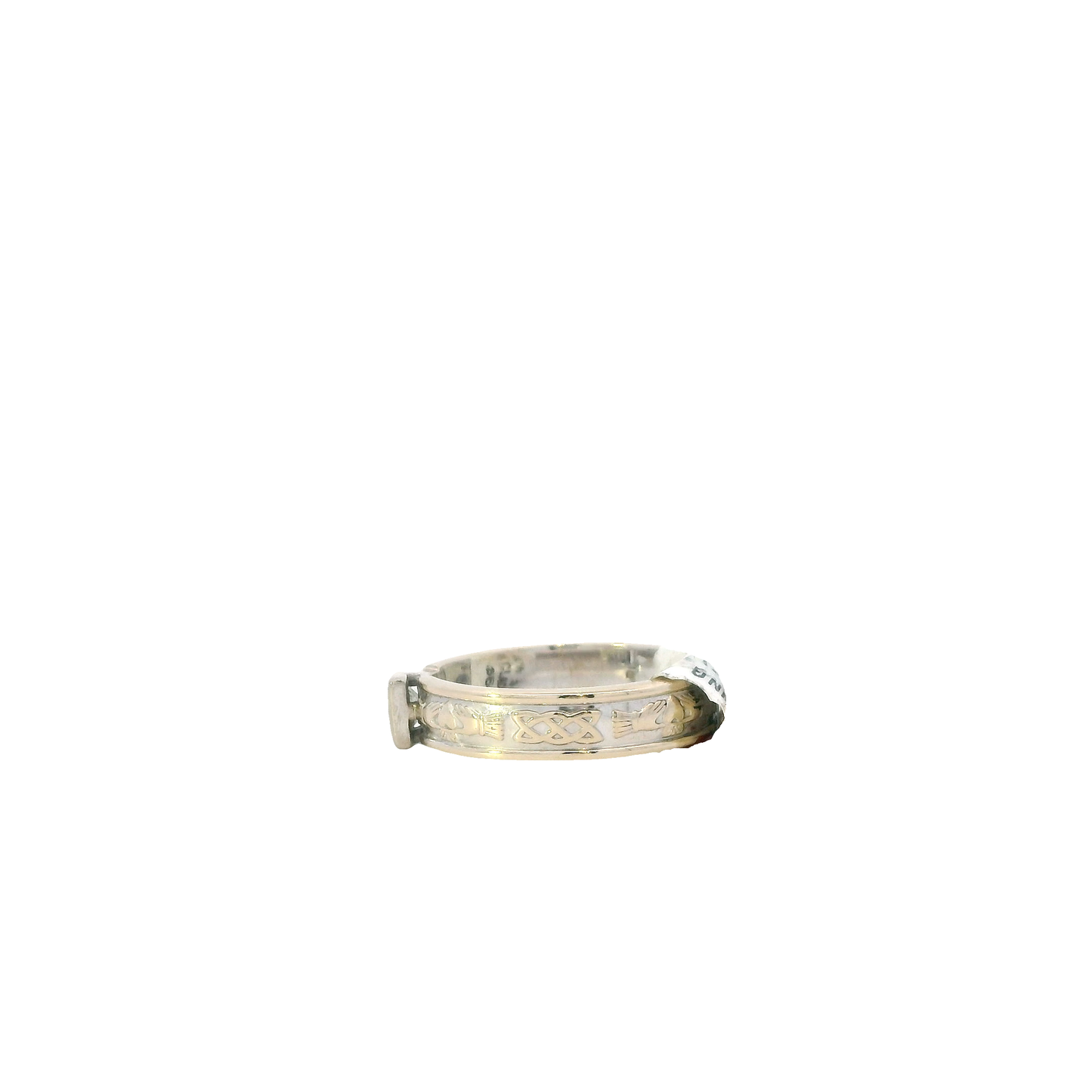 14K White Gold Diamond Claddagh Women's Ring -0.36ct