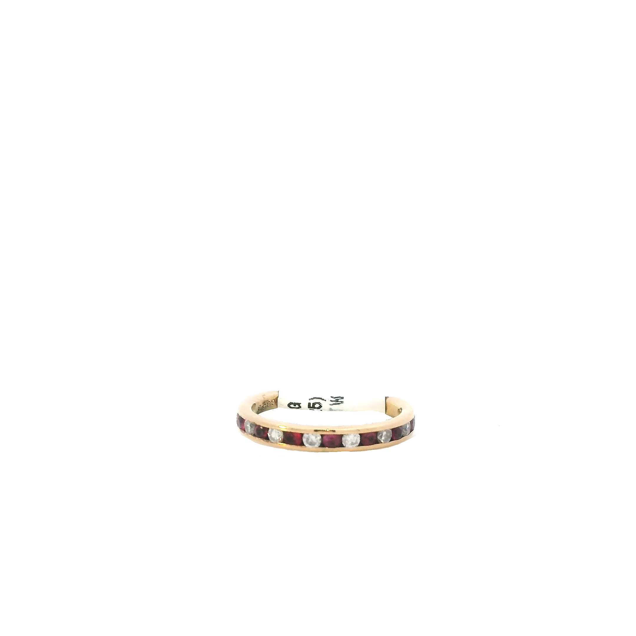 14K Yellow Gold Diamond & Ruby Women's Ring -0.24ct