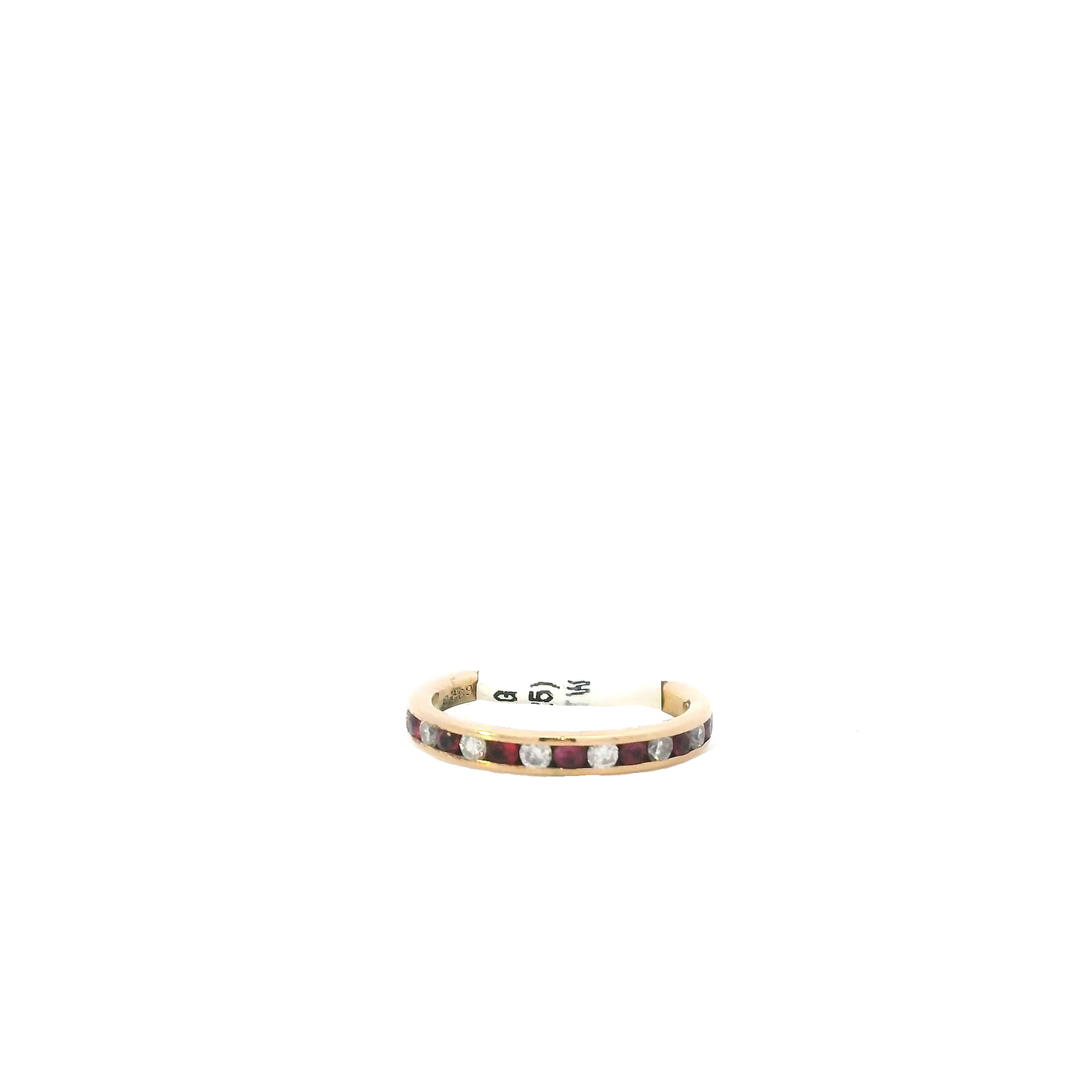 14K Yellow Gold Diamond & Ruby Women's Ring -0.24ct