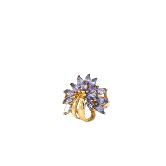 14K Yellow Gold Marquise Tanzanite Women's Ring