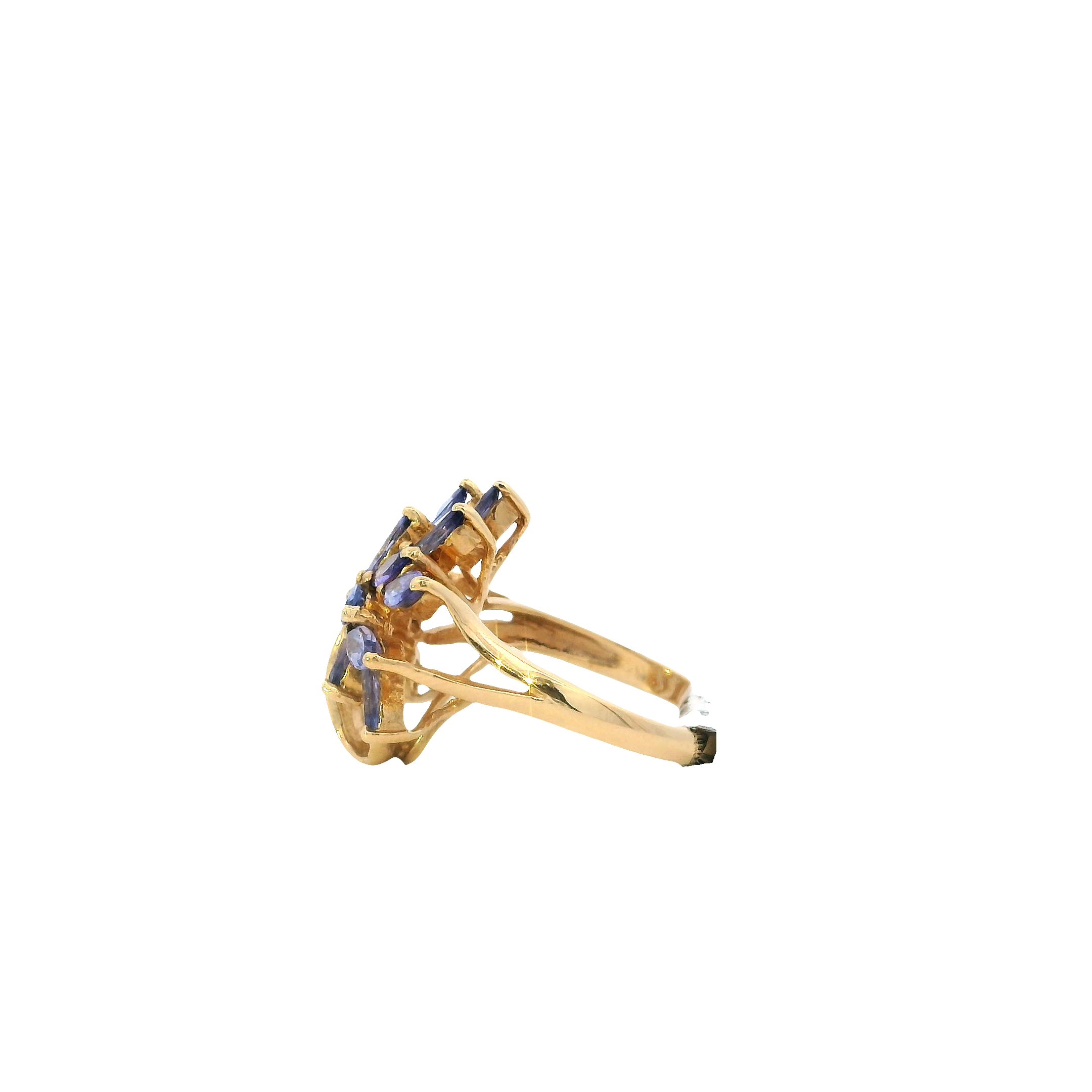 14K Yellow Gold Marquise Tanzanite Women's Ring