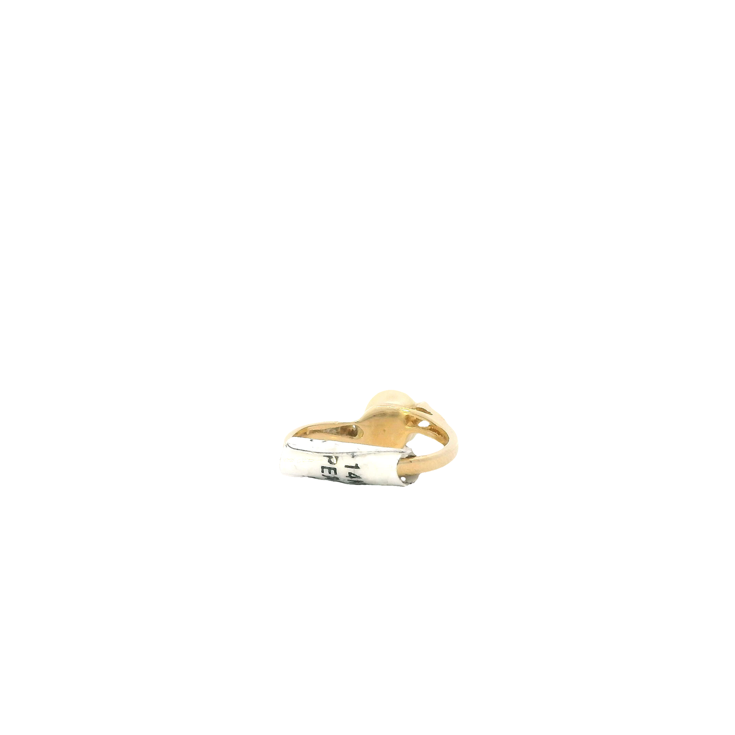 14K Yellow Gold Akoya Pearl & Diamond Women's Ring -0.02ct