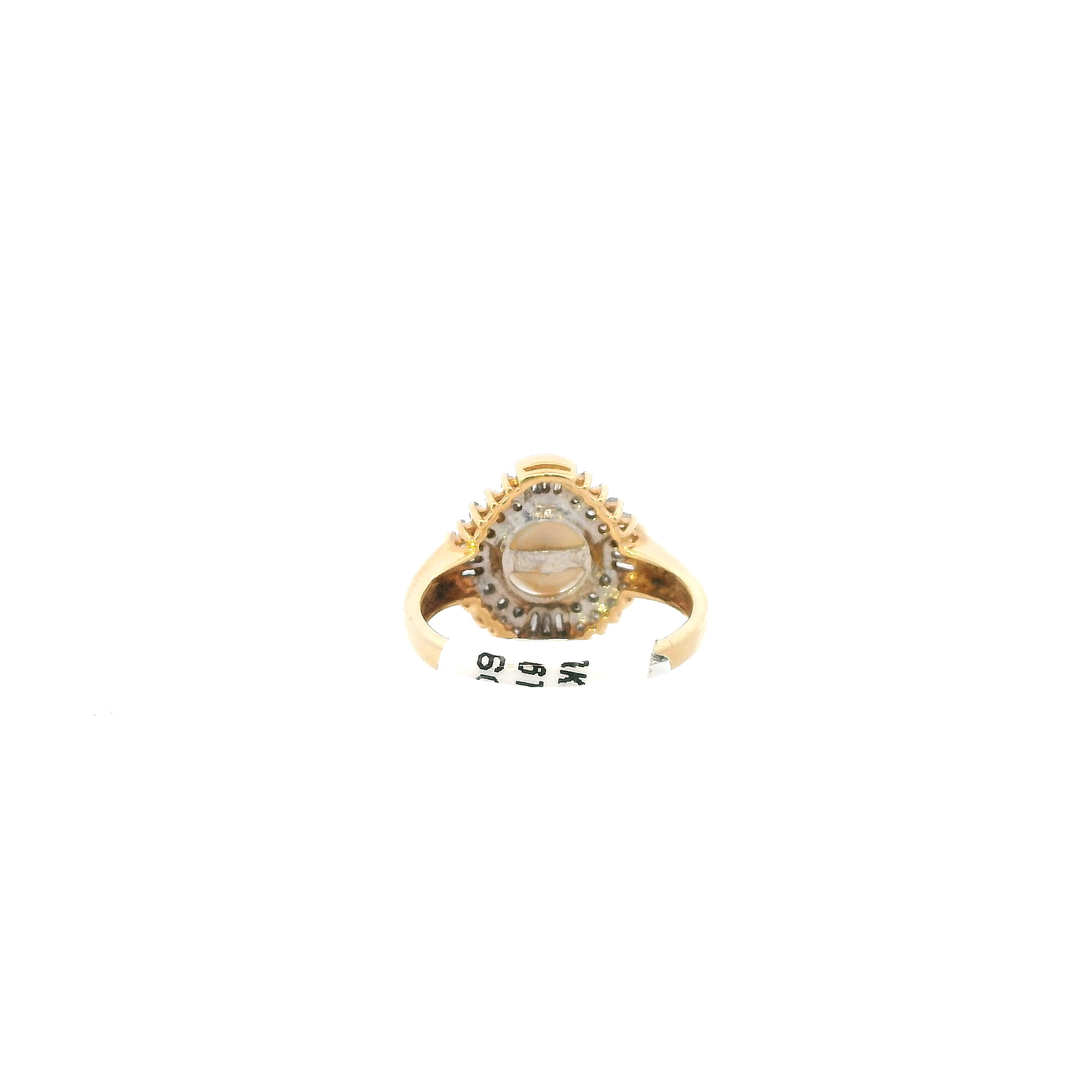 10K Yellow Gold Akoya Pearl & Diamond Women's Ring -0.64ct