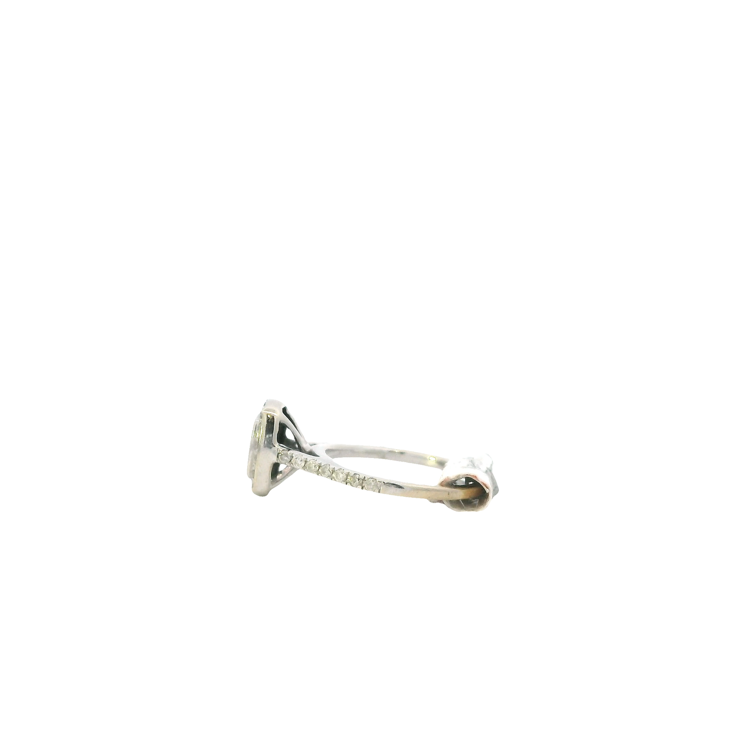 10K White Gold Diamond Halo Women's Ring -0.70ct
