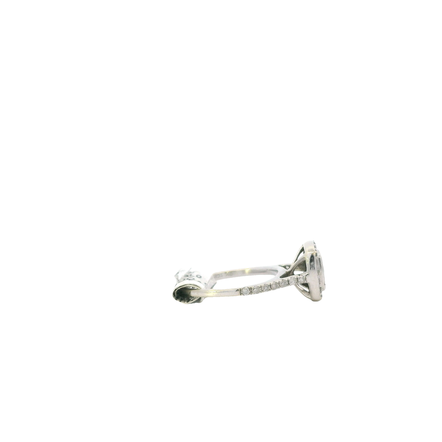 10K White Gold Diamond Halo Women's Ring -0.70ct