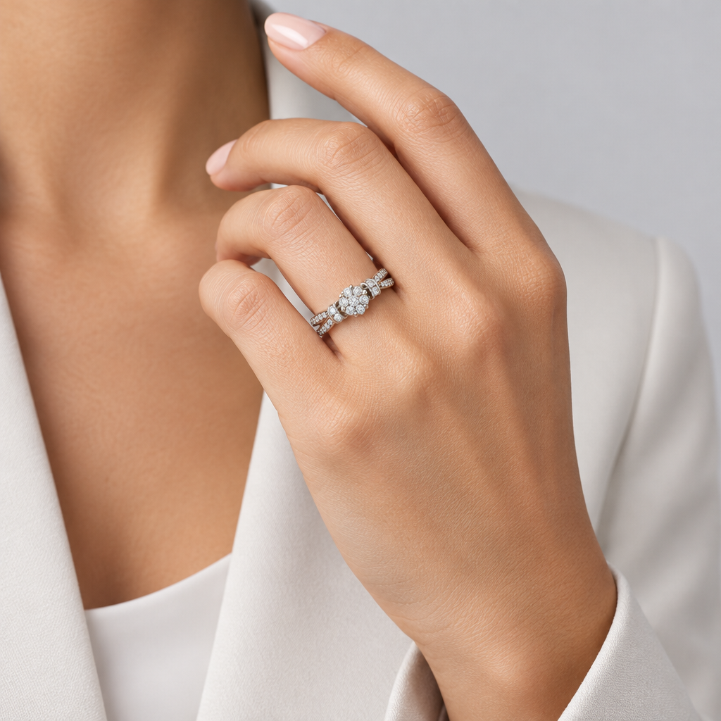 10K White Gold Diamond Women's Ring - 0.52ct