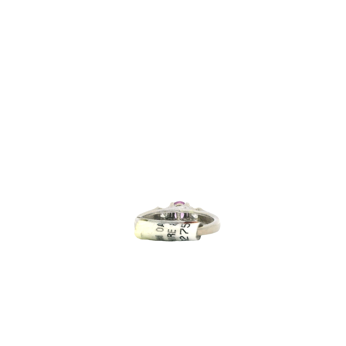 10K White Gold Pink Sapphire & Diamond Women's Ring - 0.12ct