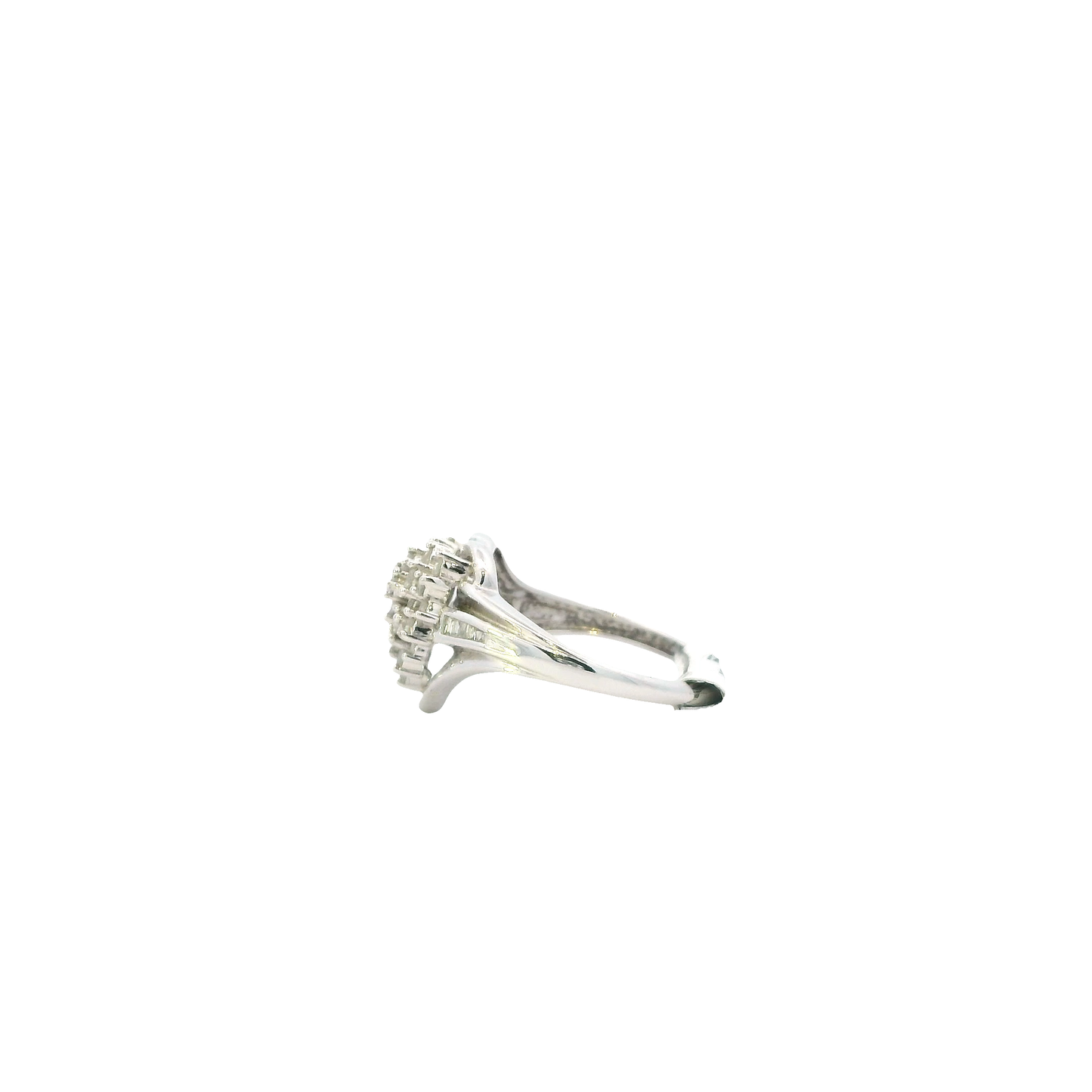 10K White Gold Diamond Women's Heart Ring - 0.58ct