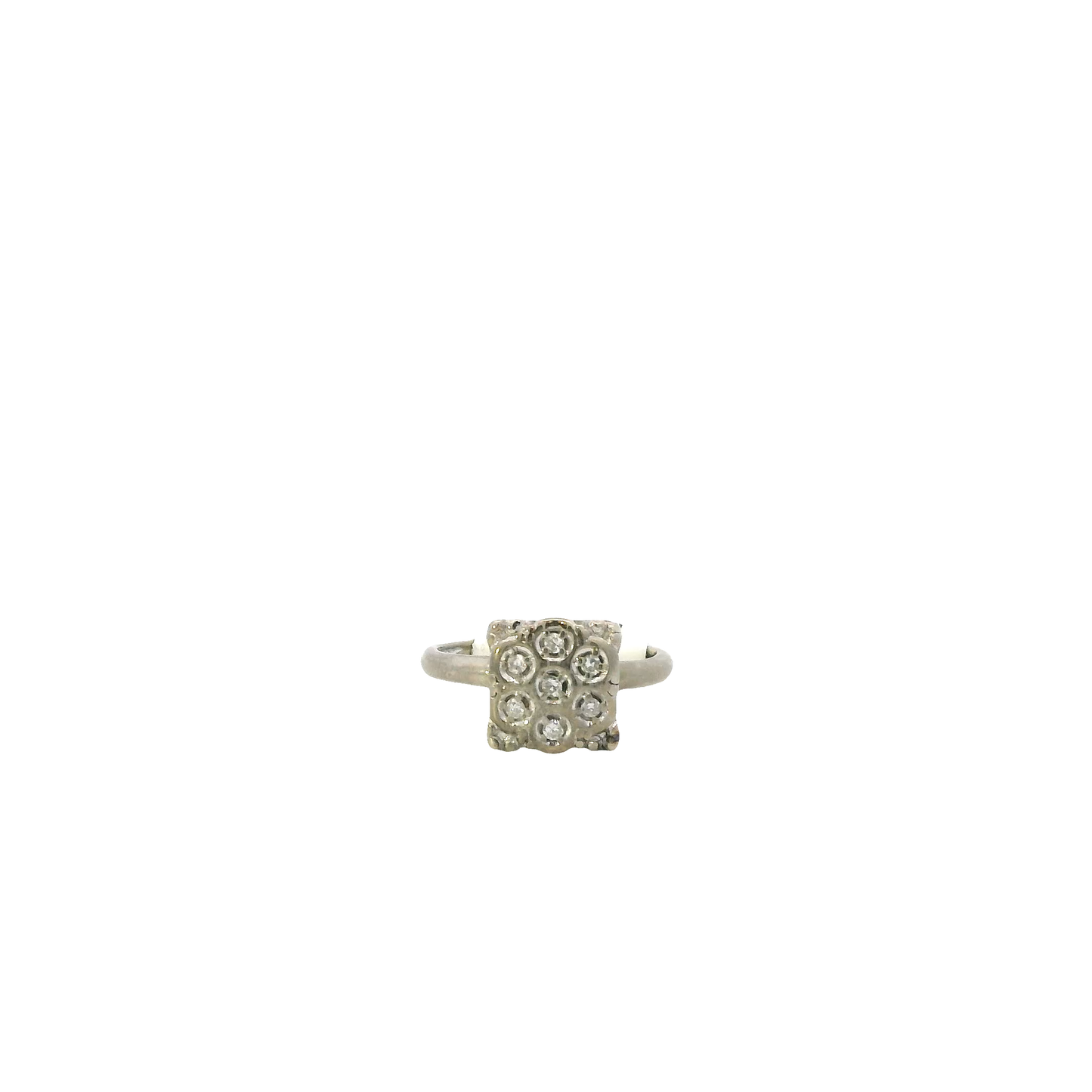 10K White Gold Diamond Women's Ring - 0.08ct