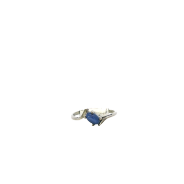 10K White Gold Synthetic Blue Star Sapphire Women's Ring