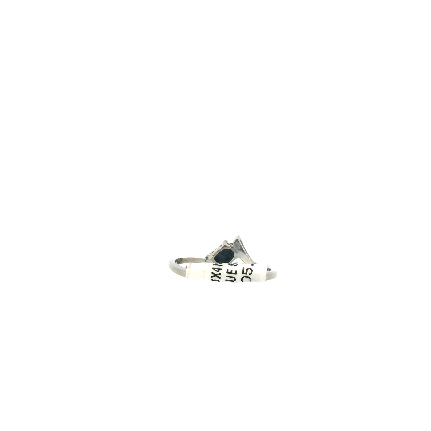 10K White Gold Synthetic Blue Star Sapphire Women's Ring
