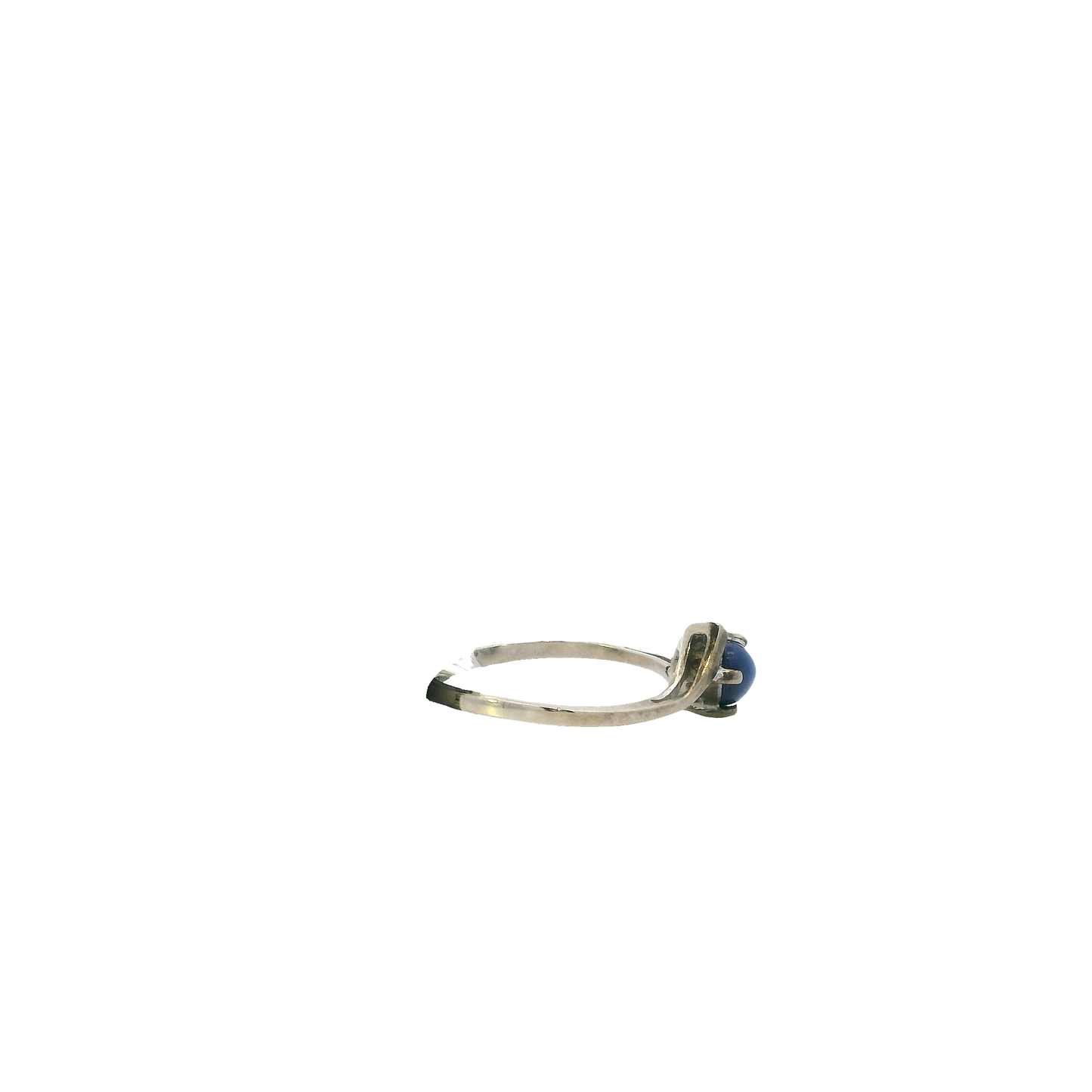 10K White Gold Synthetic Blue Star Sapphire Women's Ring