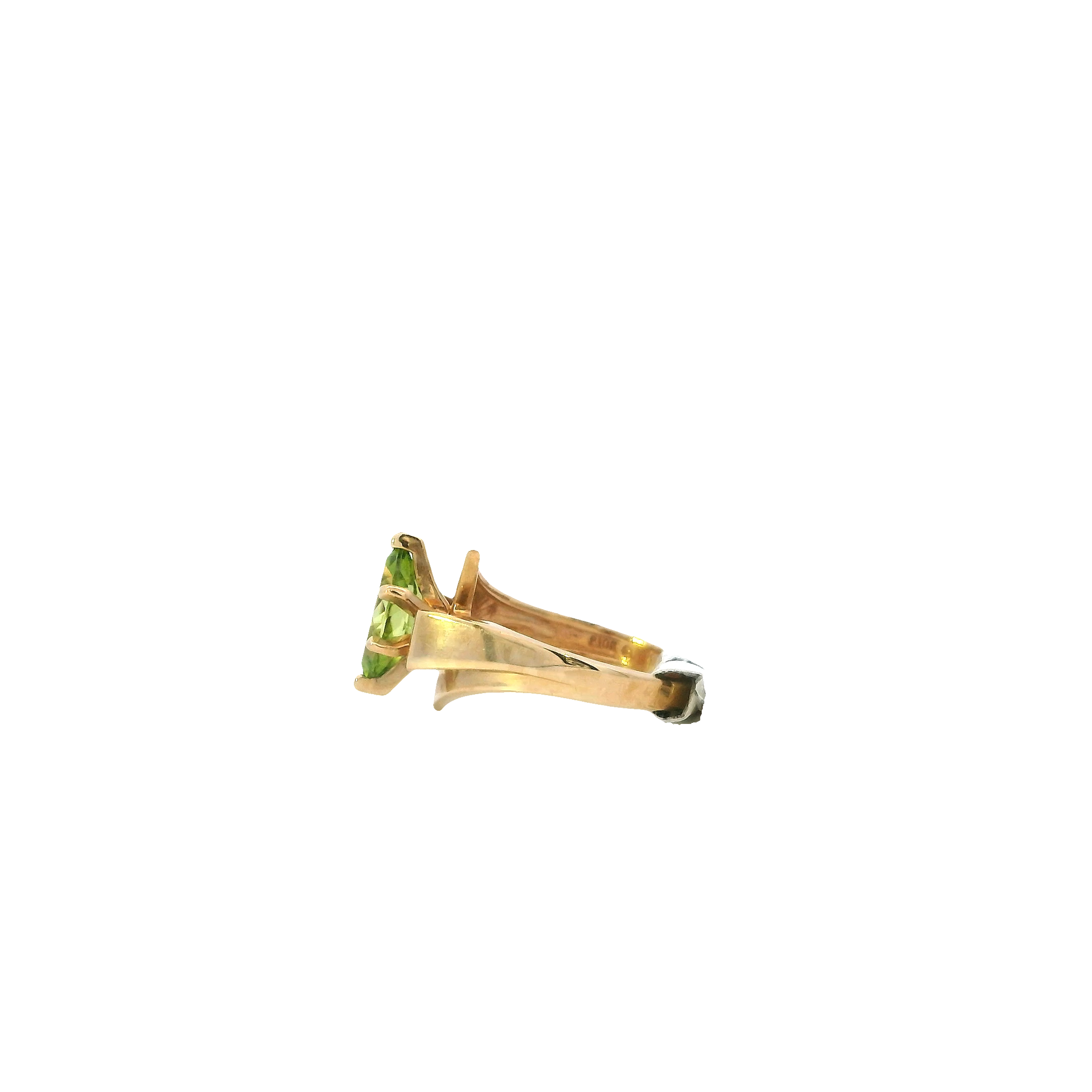 10K Yellow Gold Peridot Women's Ring