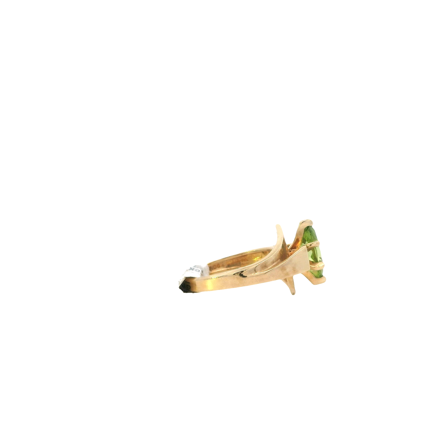 10K Yellow Gold Peridot Women's Ring