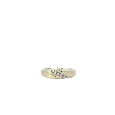10K White Gold Diamond Men's Ring - 0.08ct