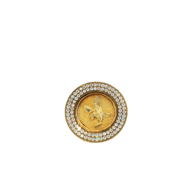 10K Yellow Gold Round Eagle Men's Ring