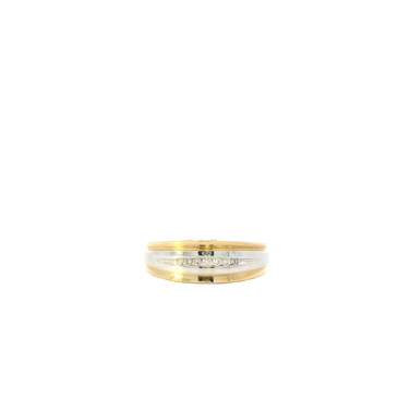 14K Yellow Gold Diamond Men's Ring - 0.09ct