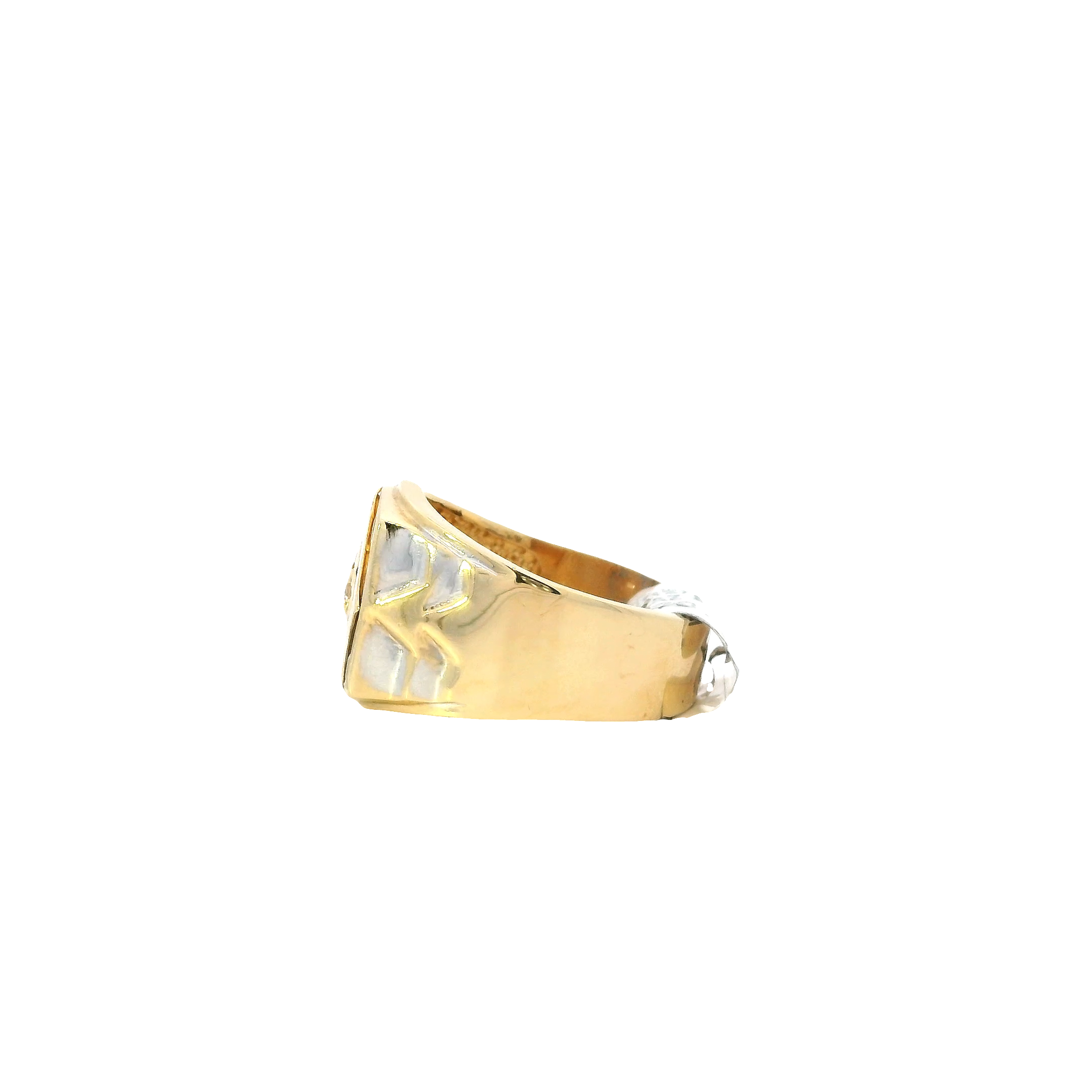 14K Yellow & White Gold Topaz & Cubic Zirconia Ring