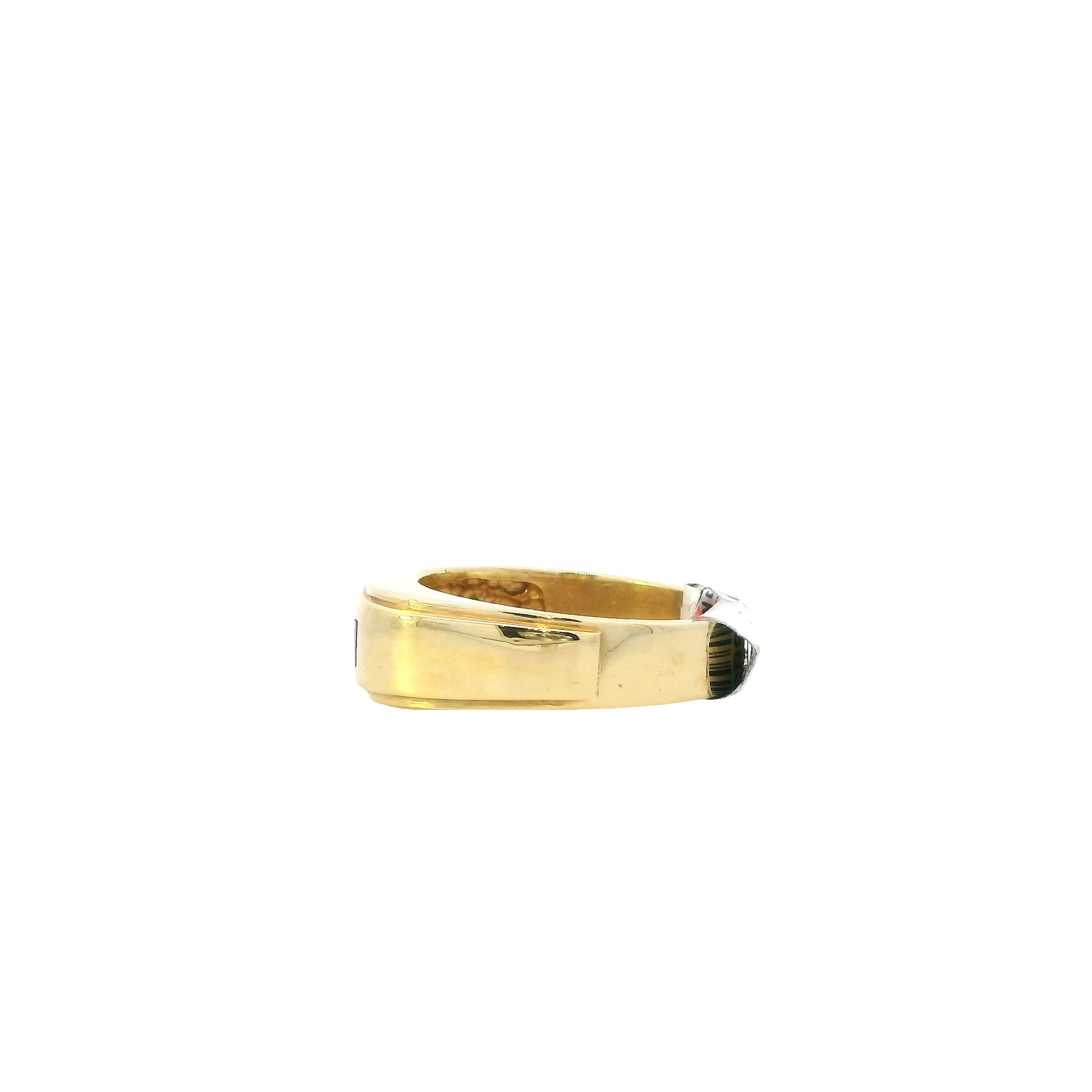 14K Yellow Gold Onyx Nugget Mens Ring
