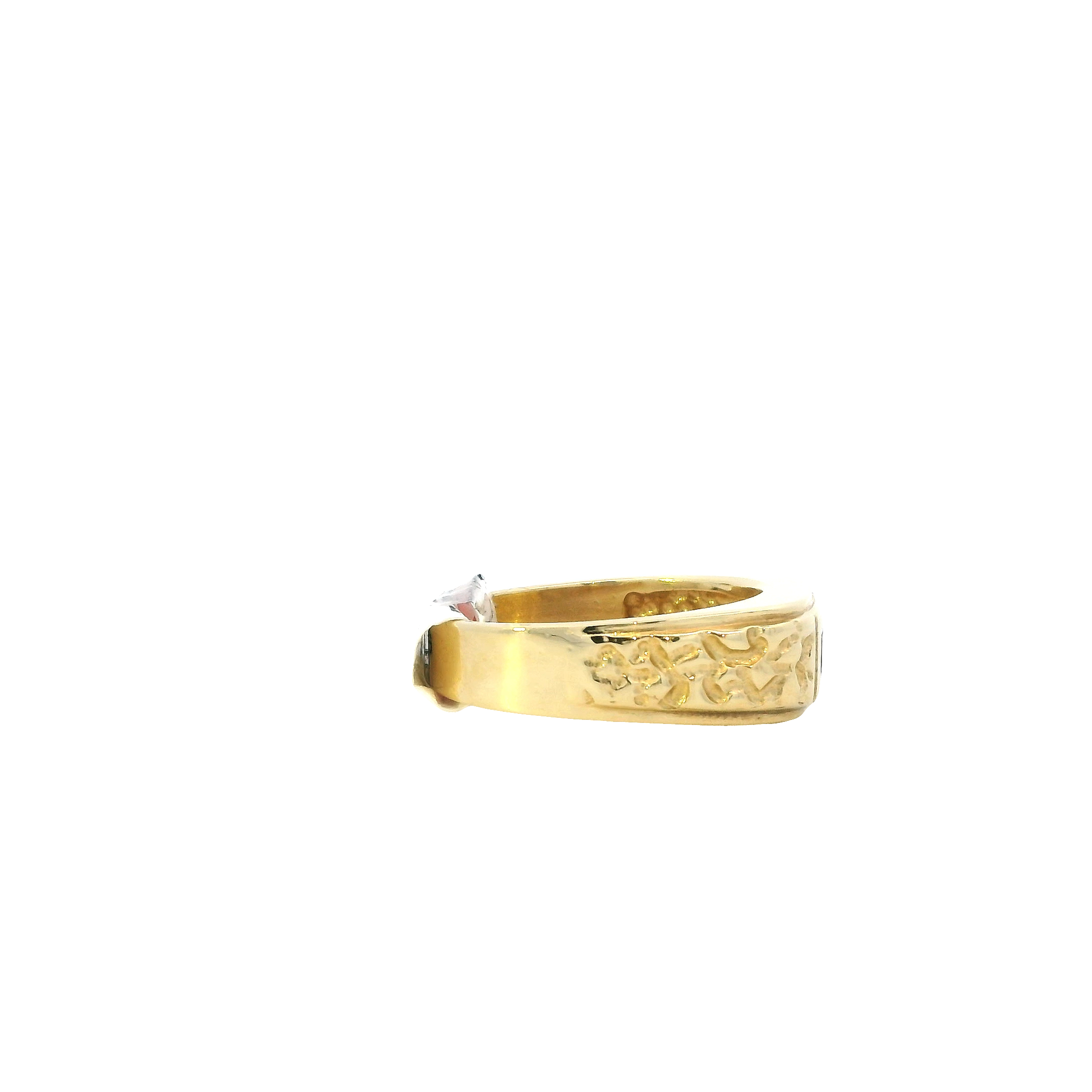 14K Yellow Gold Onyx Nugget Mens Ring