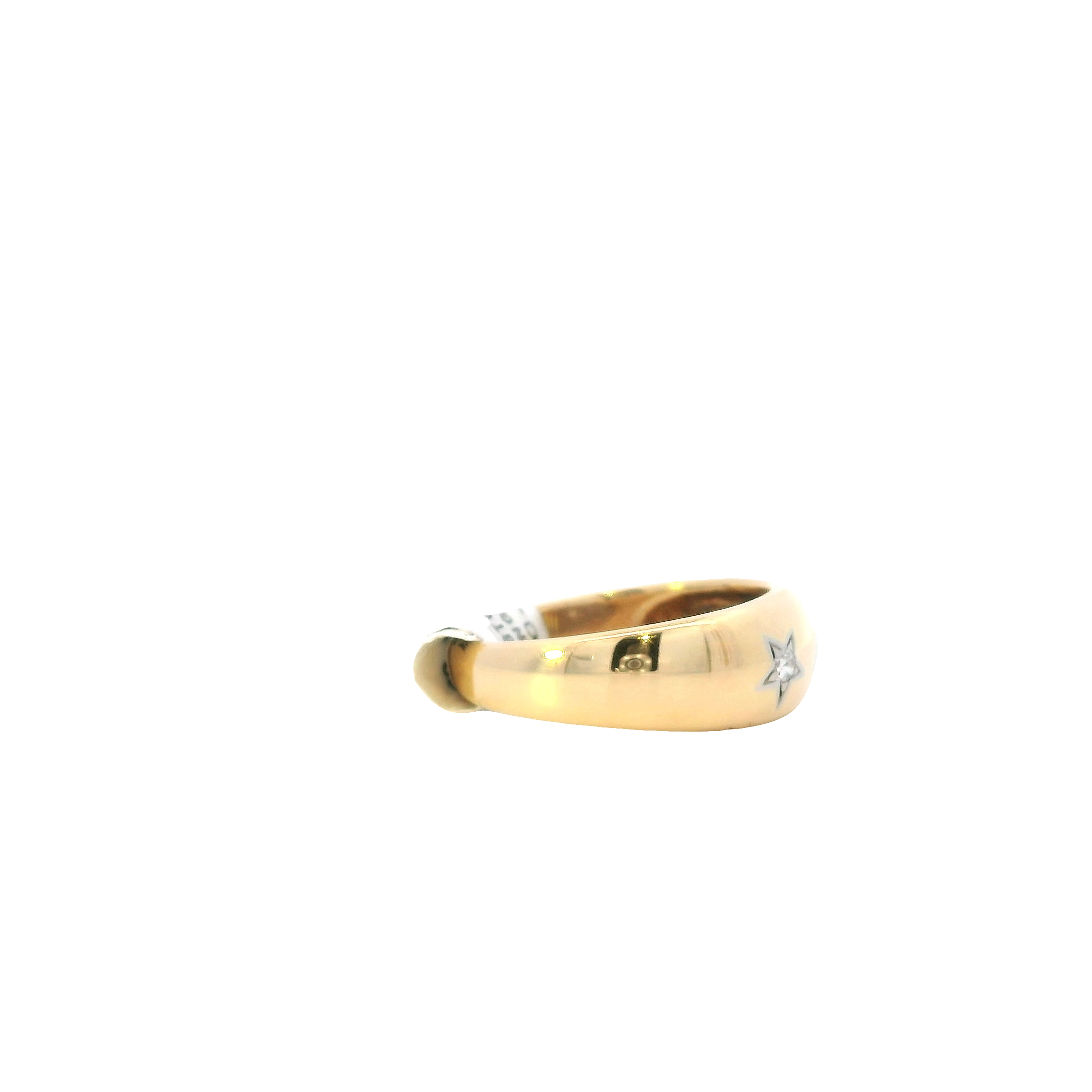 14K Yellow Gold Diamond 3 Star Ring -0.18ct