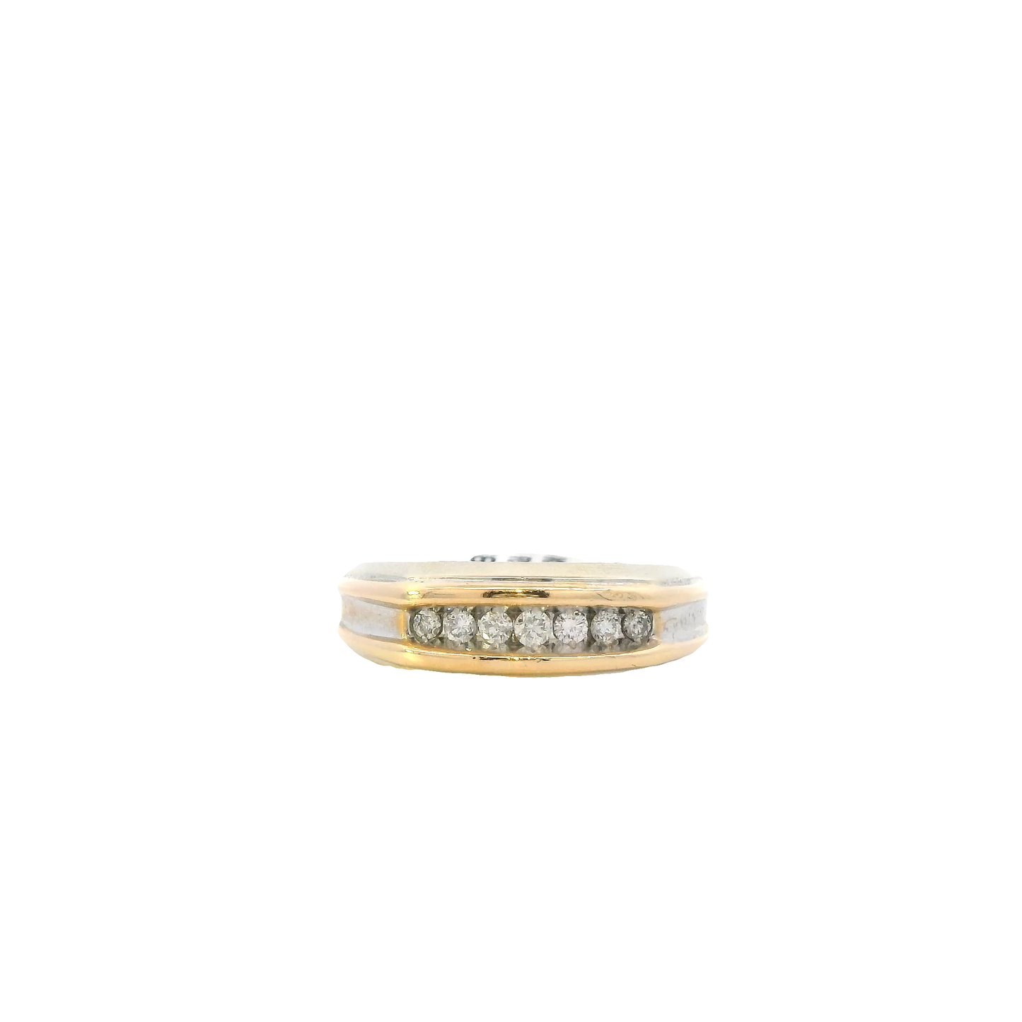 14K White & Yellow Gold Diamond Men's Ring -0.27ct