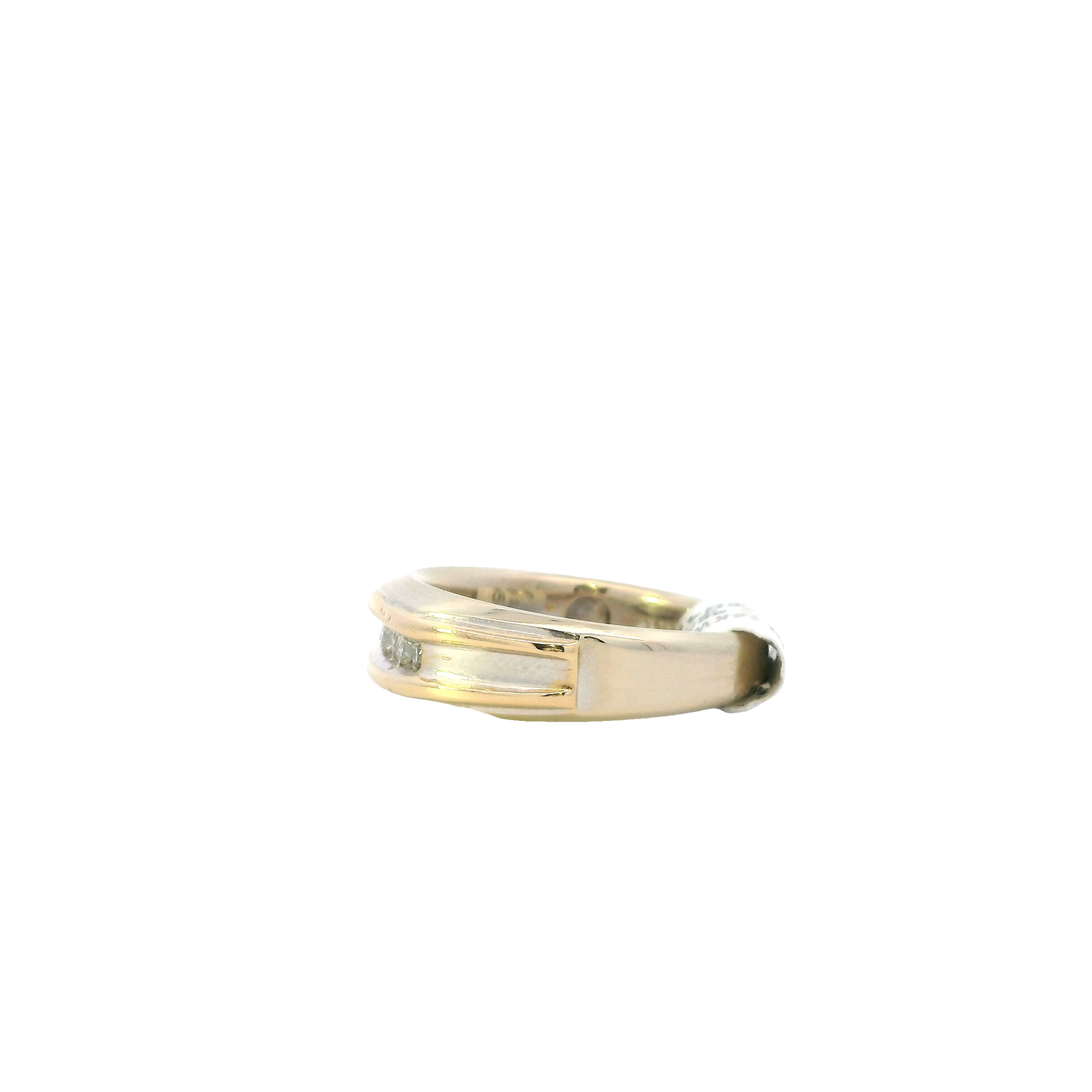 14K White & Yellow Gold Diamond Men's Ring -0.27ct