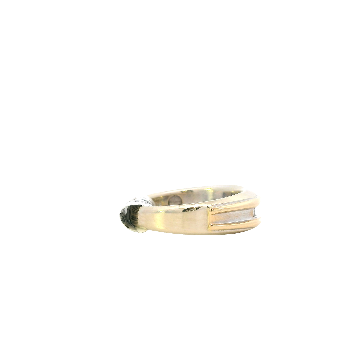 14K White & Yellow Gold Diamond Men's Ring -0.27ct