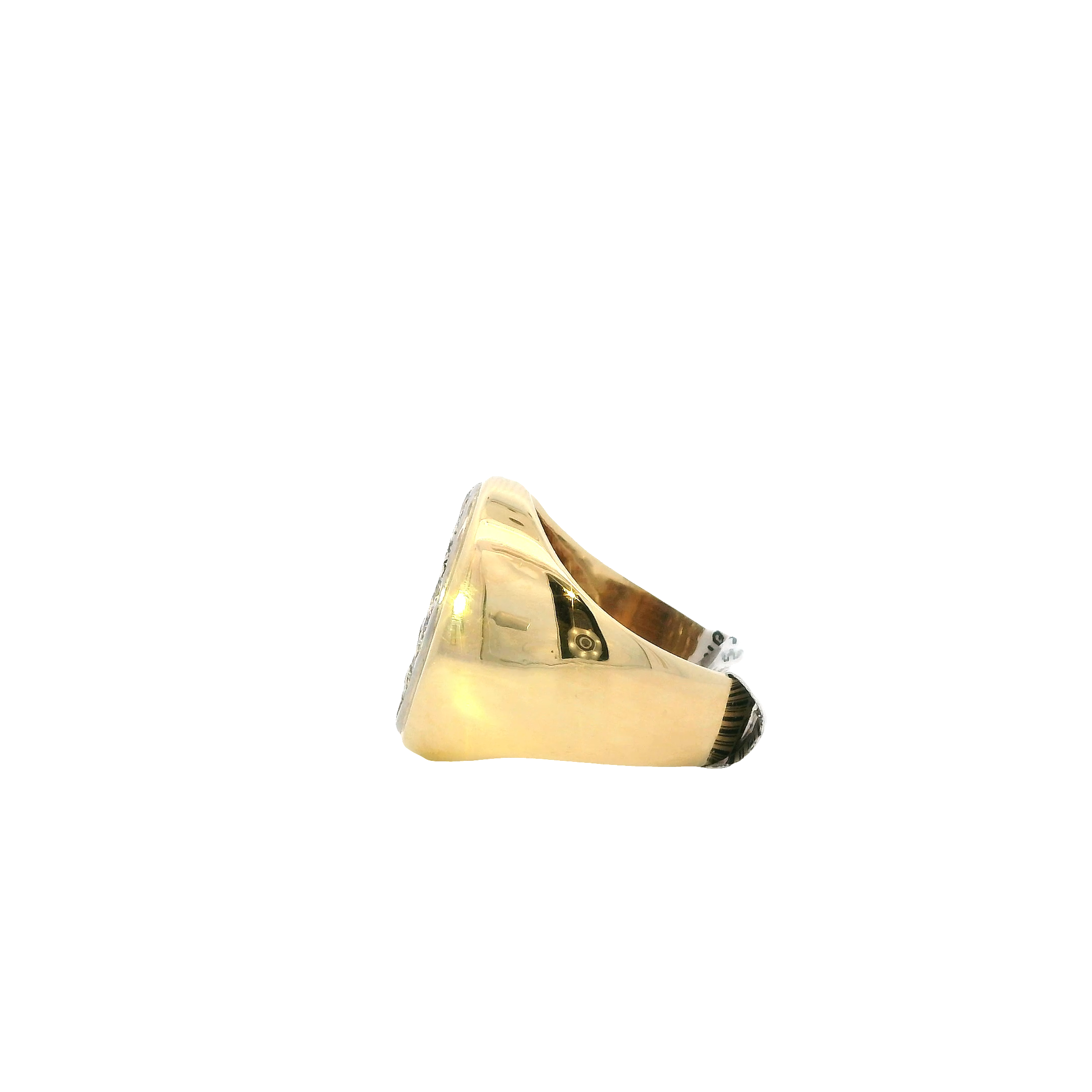 14K Yellow Gold Diamond Oval Top Pave Ring - 0.91ct