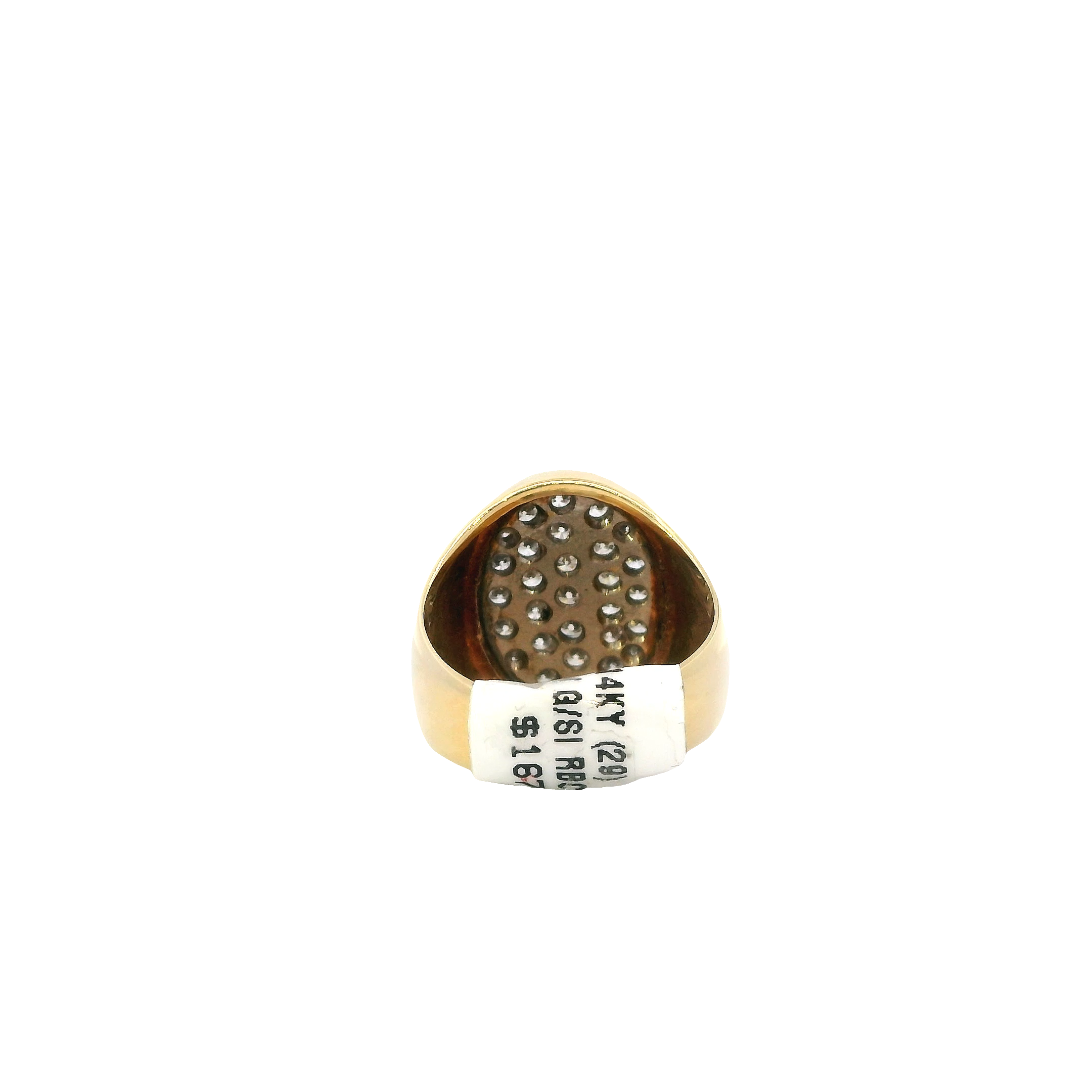 14K Yellow Gold Diamond Oval Top Pave Ring - 0.91ct