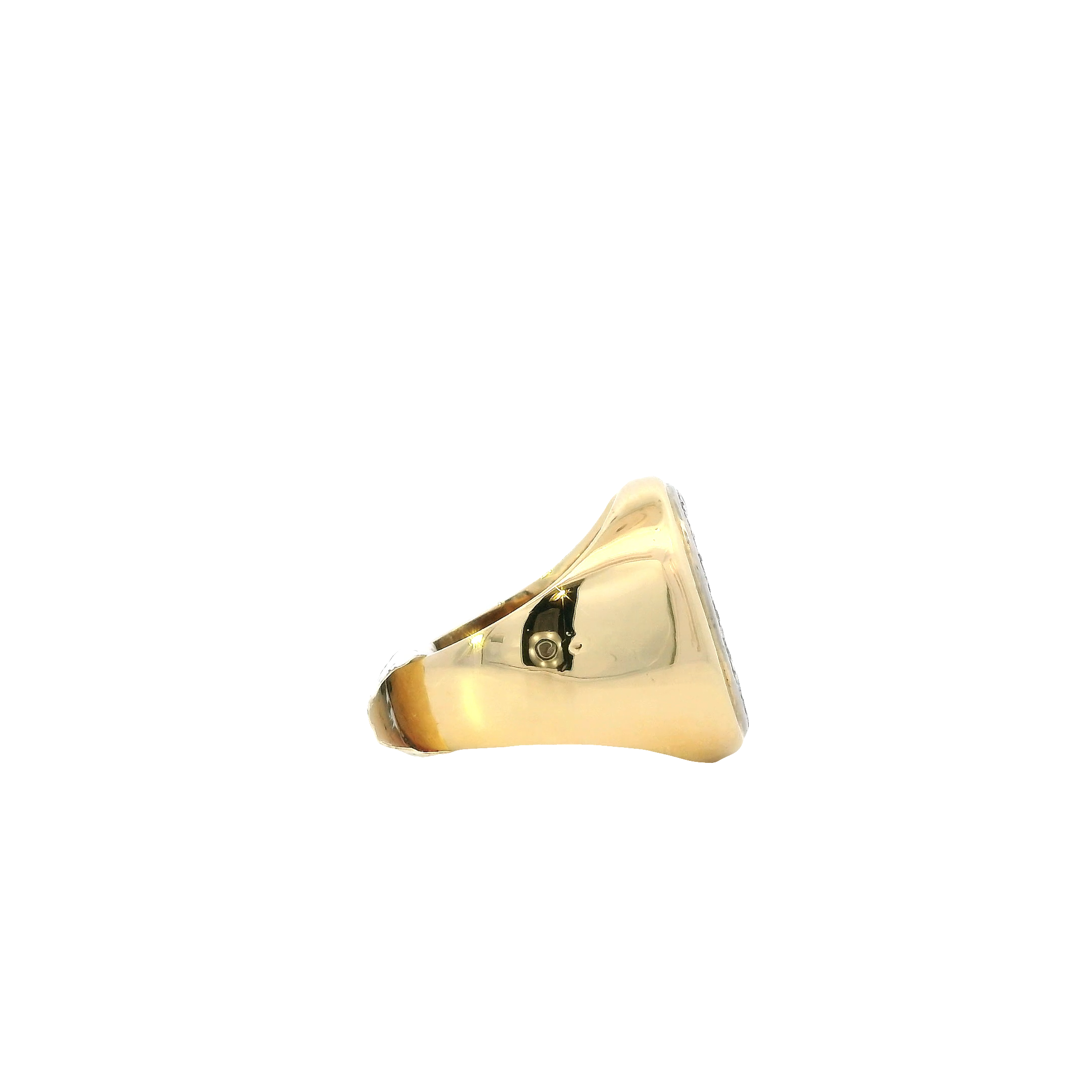 14K Yellow Gold Diamond Oval Top Pave Ring - 0.91ct