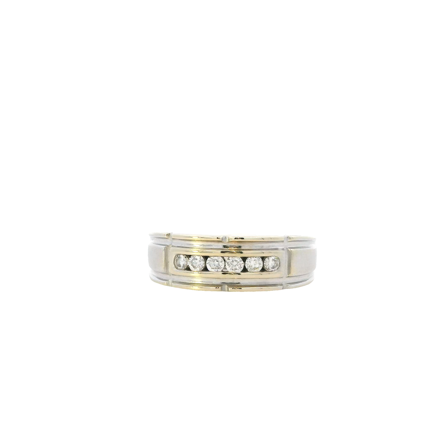 14K White Gold Diamond Men's Ring -0.48ct