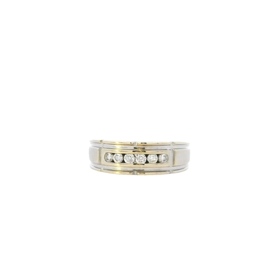 14K White Gold Diamond Men's Ring -0.48ct