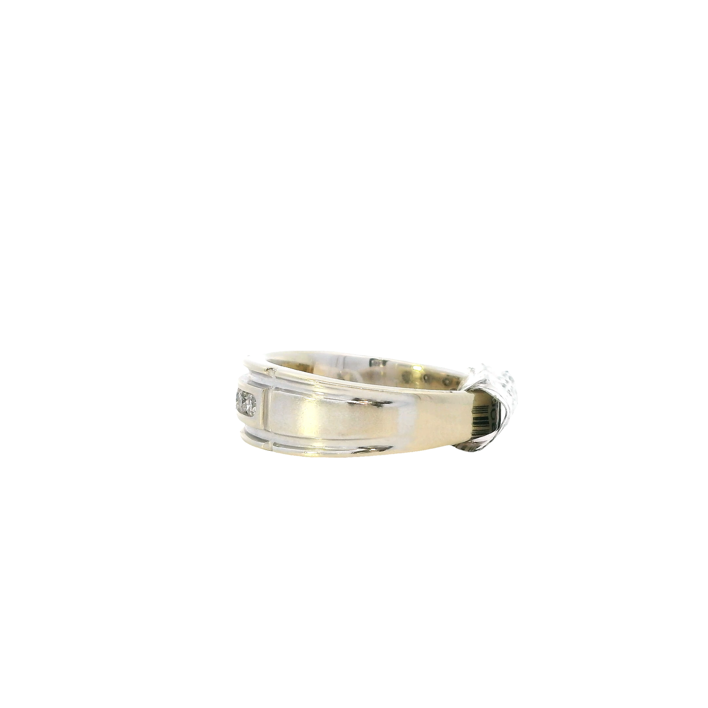 14K White Gold Diamond Men's Ring -0.48ct