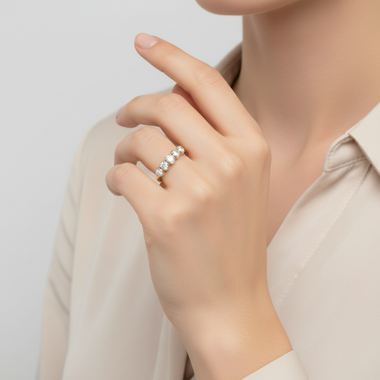 14K Yellow Gold Diamond Women's Ring -1.02ct