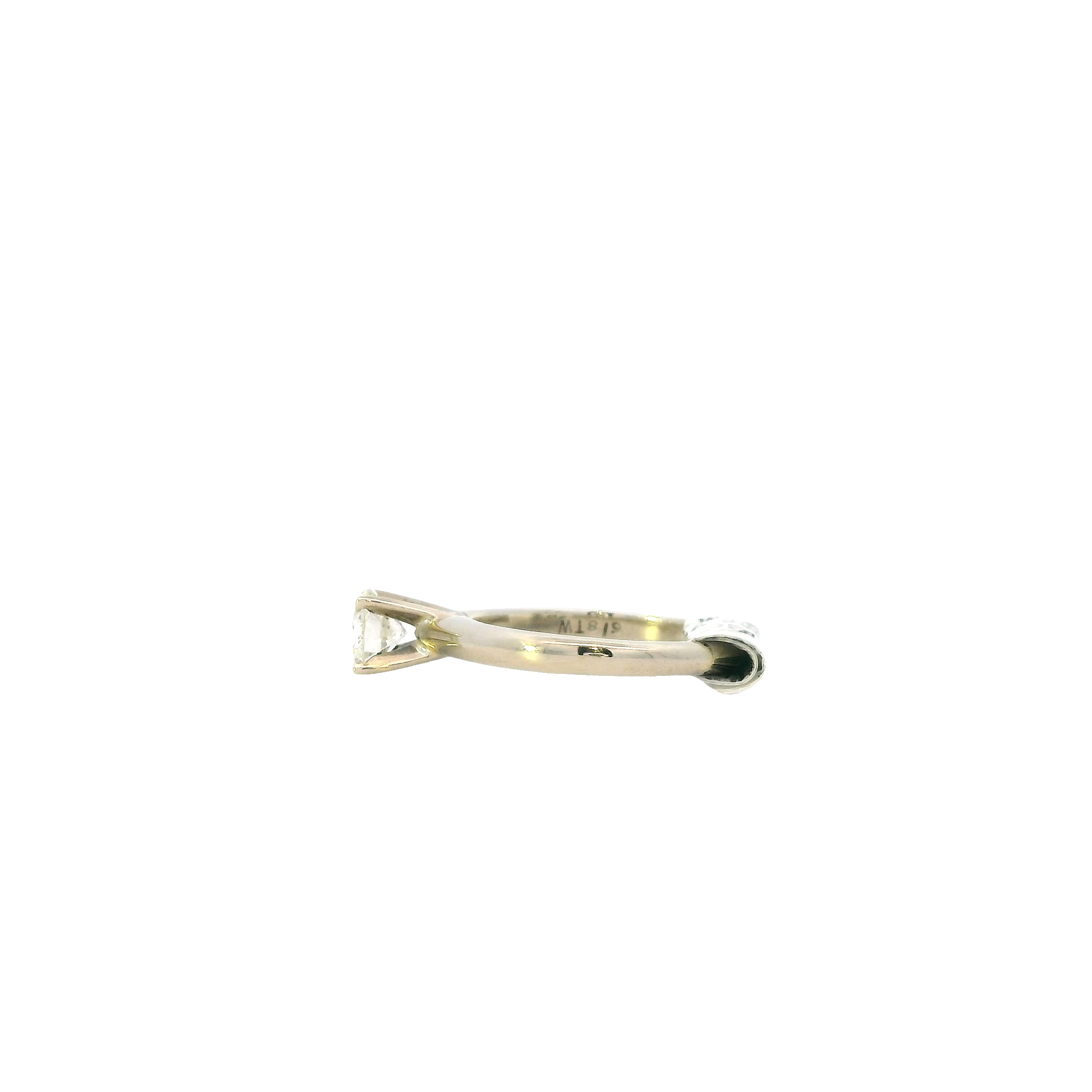 14K White Gold Diamond Solitaire Women's Ring 0.59ct