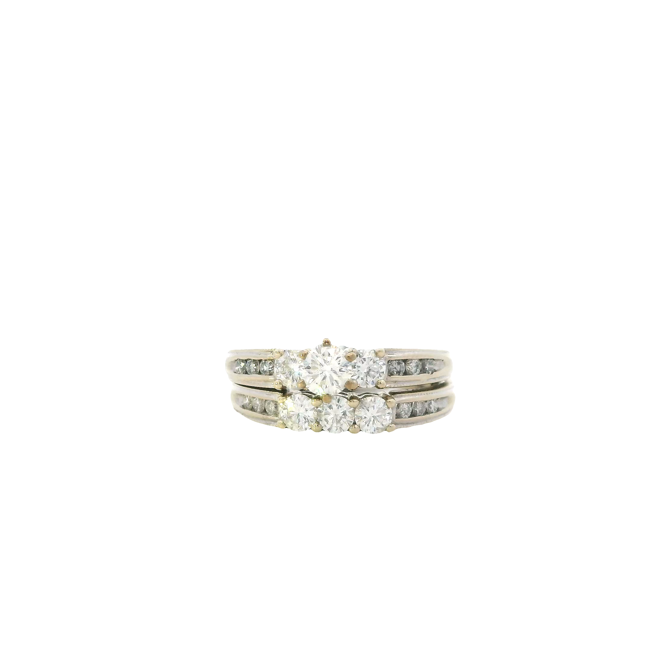 14K White Gold Diamond Women's Engagement & Wedding Ring Set - 1.50ct