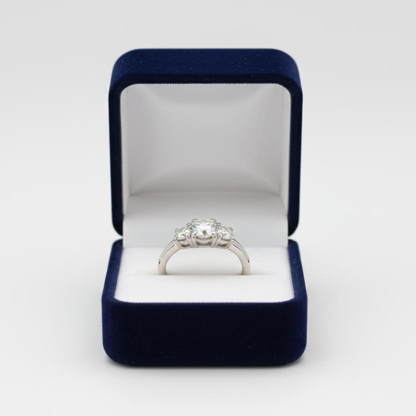 14K White Gold Diamond Women's Ring -1.02ct