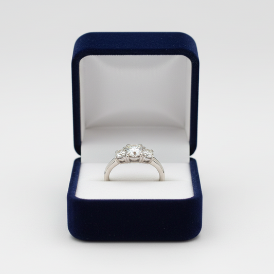 14K White Gold Diamond Women's Ring -1.02ct