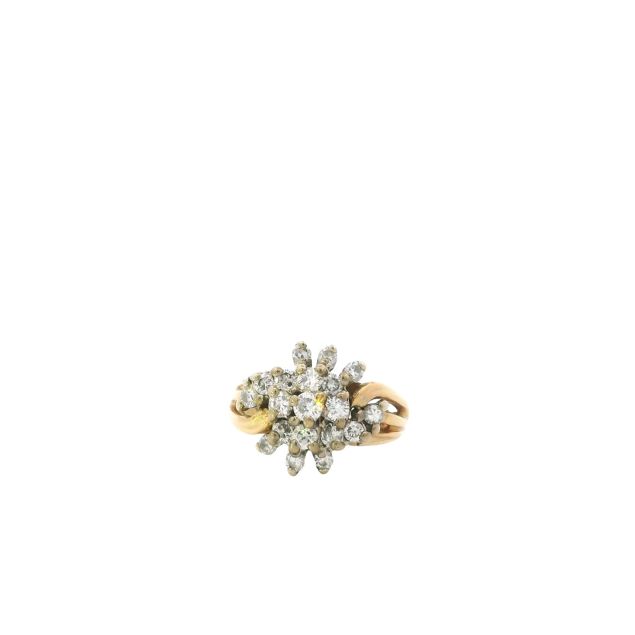 14K Yellow & White Gold Diamond Women's Ring -1.25ct