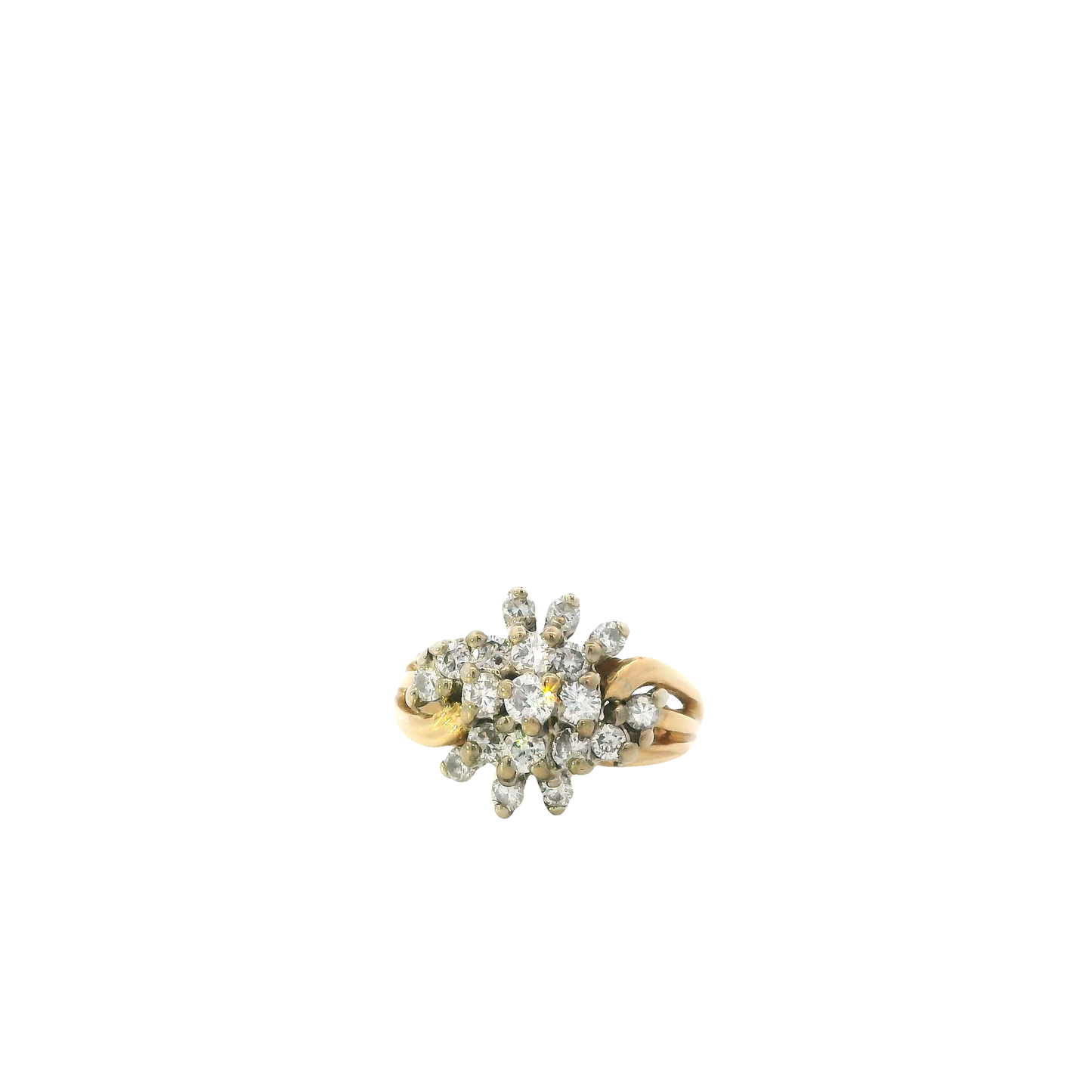 14K Yellow & White Gold Diamond Women's Ring -1.25ct