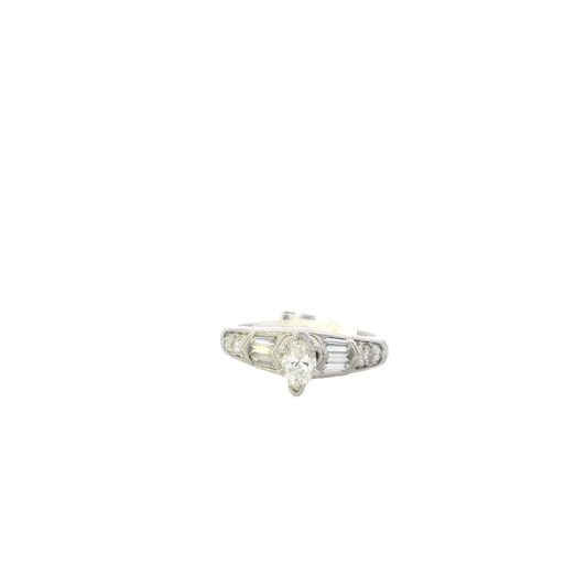 Platinum Diamond Women's Ring -0.48ct