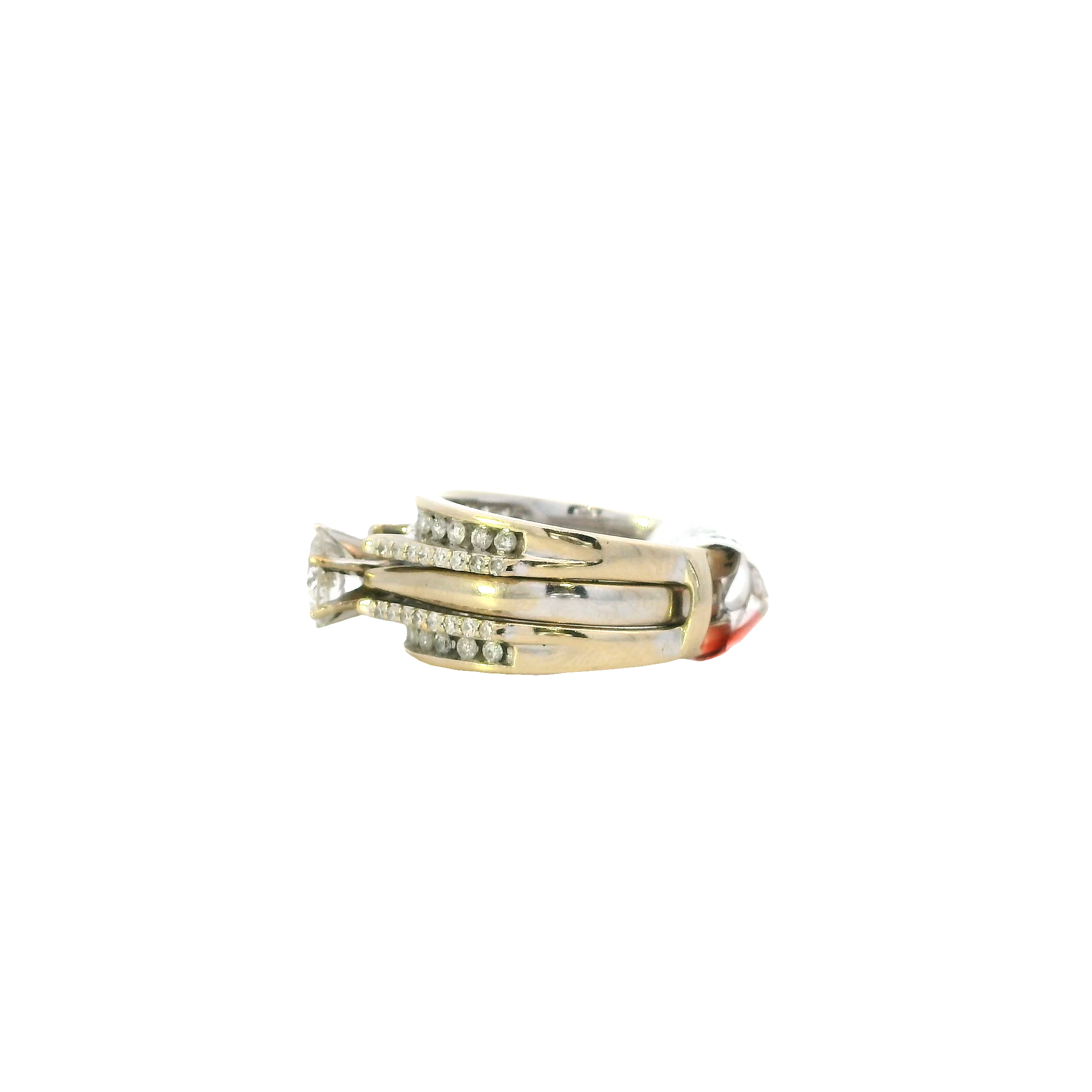 14K White Gold Diamond Women's Engagement & Wedding Ring Set -1.39ct