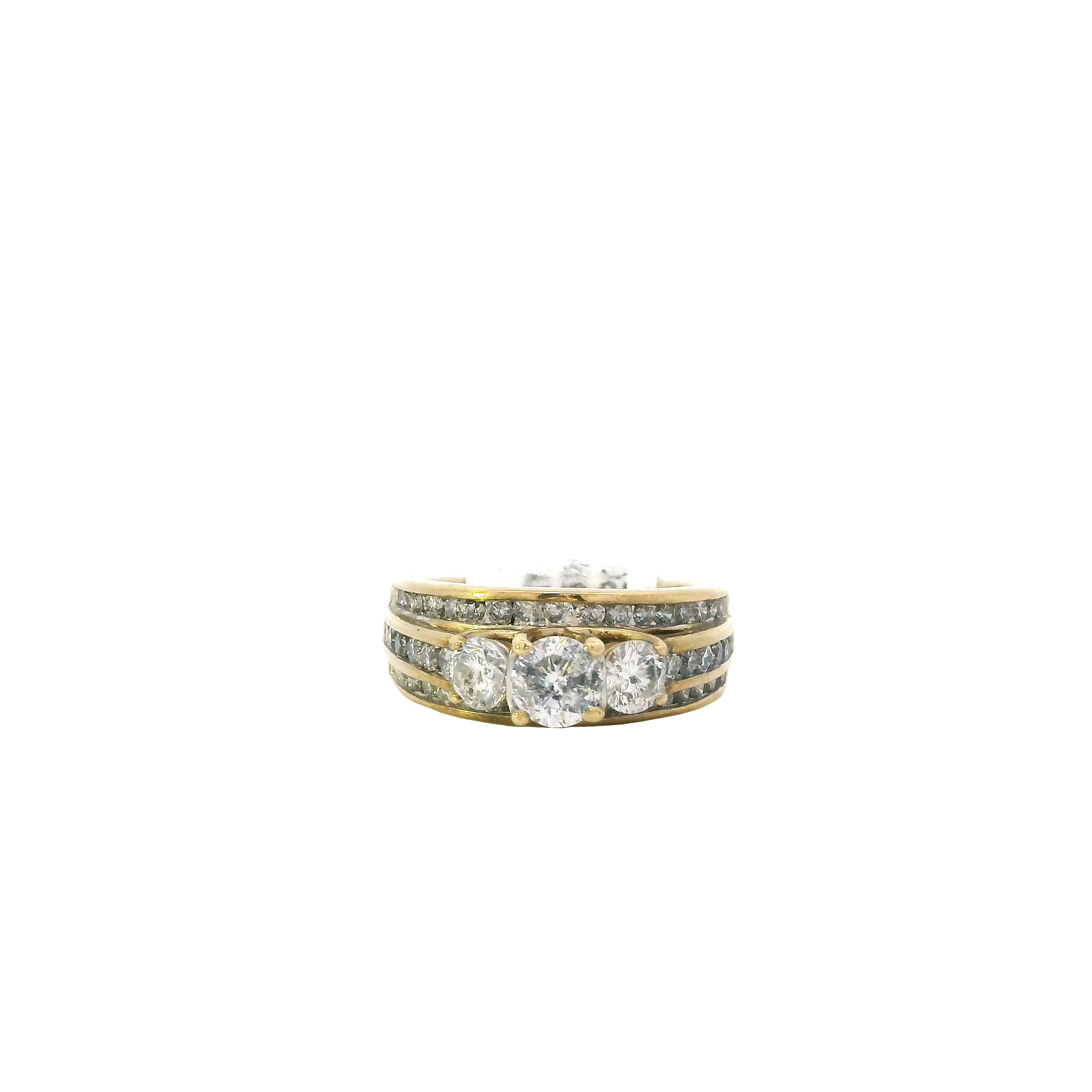 10K Yellow Gold Diamond Women's Ring -1.88ct